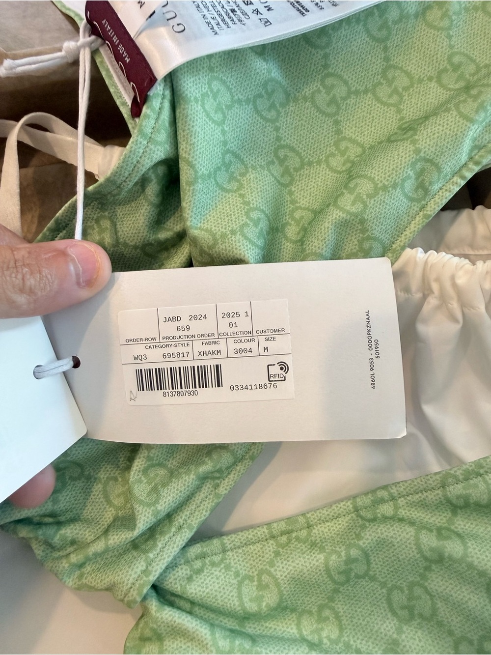 GUCCI Green Monogram One Piece Swimsuit - Picture 3 of 5